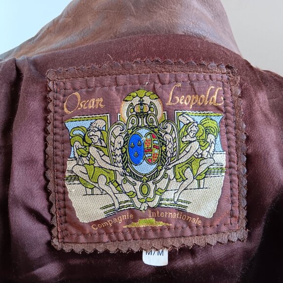 Vintage Genuine Leather Motorcycle Bomber Coat brown Jacket Women’s Medium 90s - Picture 9 of 16